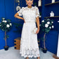 Darla Crochet Top & Skirt Set Cream