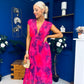 Roise Plunge Neck Midi Dress Floral Violet