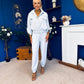 Barbara Detailed Top & Trouser Set Baby Blue
