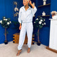 Barbara Detailed Top & Trouser Set Baby Blue