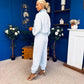 Barbara Detailed Top & Trouser Set Baby Blue
