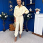 Barbara Detailed Top & Trouser Set Yellow