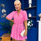 Rian Detailed Mini Dress Polka Pink