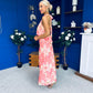 Paige Halterneck Mesh Midi Dress Floral Coral