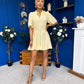 Rian Detailed Mini Dress Polka Yellow