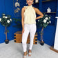 Irene Bow Tie Top Polka Yellow