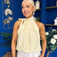 Irene Bow Tie Top Polka Yellow