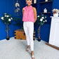 Irene Bow Tie Top Polka Pink