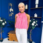 Irene Bow Tie Top Polka Pink