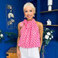 Irene Bow Tie Top Polka Pink