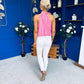Irene Bow Tie Top Polka Pink