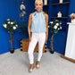 Irene Bow Tie Top Polka Blue