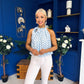 Irene Bow Tie Top Polka Blue