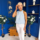 Irene Bow Tie Top Polka Blue