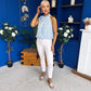 Irene Bow Tie Top Polka Blue