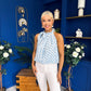 Irene Bow Tie Top Polka Blue