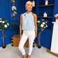 Irene Bow Tie Top Polka Blue