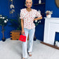 Gina Lace Trim Blouse Floral