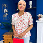 Gina Lace Trim Blouse Floral