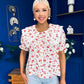 Gina Lace Trim Blouse Floral