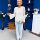 Yvonne Lace Detailed Top Cream