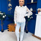 Emelia Embellished Lace Blouse White