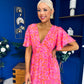 Destiny Banded Midi Dress Floral Pink