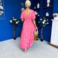 Destiny Banded Midi Dress Floral Pink