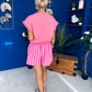 Hana Striped Casual Shorts Pink