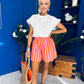 Hana Striped Casual Shorts Amber