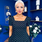Fallon Detail Occasion Midi Dress Polka Black