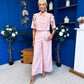 Gwen Detailed Crochet Top & Trouser Set Blush