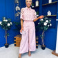 Gwen Detailed Crochet Top & Trouser Set Blush