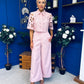 Gwen Detailed Crochet Top & Trouser Set Blush