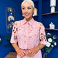 Gwen Detailed Crochet Top & Trouser Set Blush