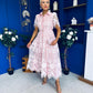 Aislinn Lace Detailed Shirt Midi Dress Pink