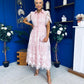 Aislinn Lace Detailed Shirt Midi Dress Pink