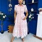 Aislinn Lace Detailed Shirt Midi Dress Pink