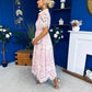 Aislinn Lace Detailed Shirt Midi Dress Pink