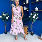 Layce Banded Midi Dress Floral Lavender