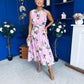 Layce Banded Midi Dress Floral Lavender