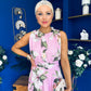 Layce Banded Midi Dress Floral Lavender