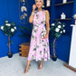 Layce Banded Midi Dress Floral Lavender