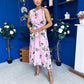 Layce Banded Midi Dress Floral Lavender