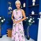 Layce Banded Midi Dress Floral Lavender