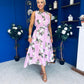 Layce Banded Midi Dress Floral Lavender