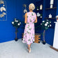 Layce Banded Midi Dress Floral Lavender