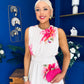 Layce Banded Midi Dress Floral Cream