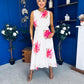 Layce Banded Midi Dress Floral Cream