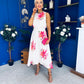 Layce Banded Midi Dress Floral Cream
